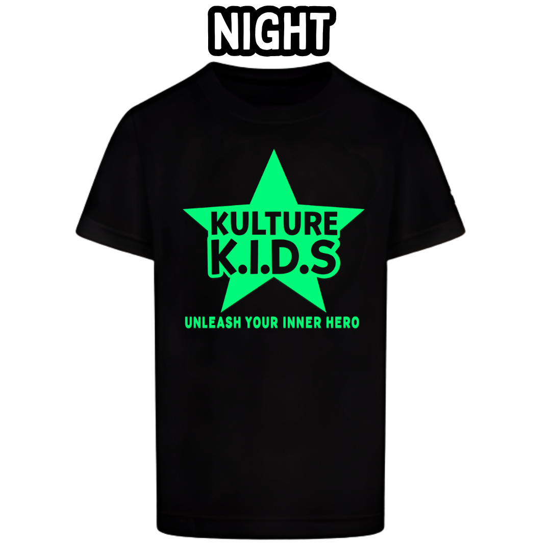 BLACK - YOU'RE A SHINING STAR GLOW-IN-THE-DARK SHORT SLEEVE SHIRT